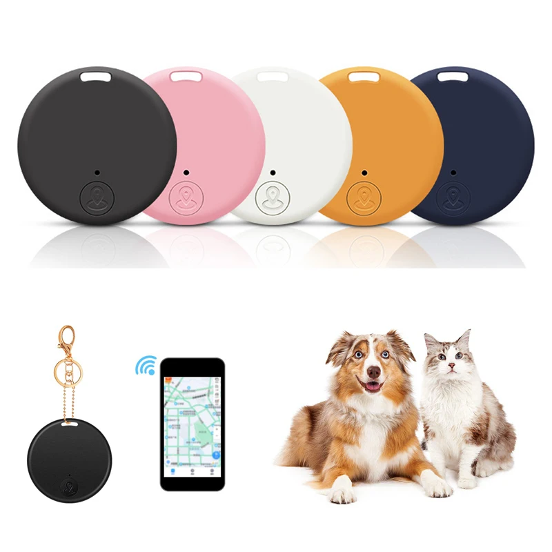 Round Mini GPS Tracker Colorful Smart Bluetooth 5.0 Tracker Key Wallet Child Finder Pet Car Tracking Location Anti-lost Alarm