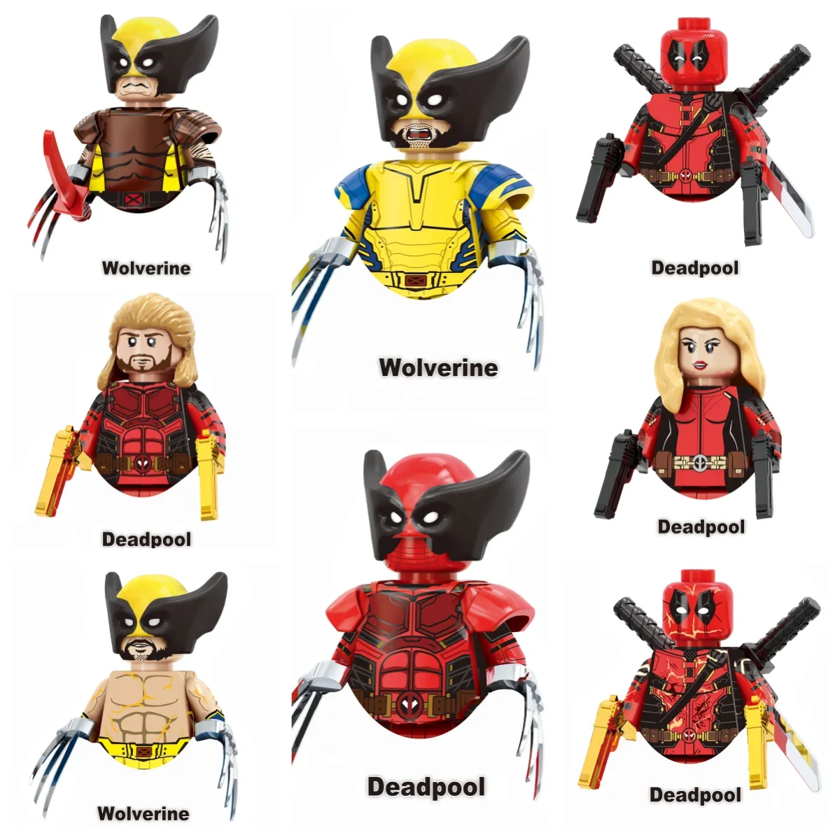 New X-Men Hot toy Marvel Wolverine Deadpool Mini Action Anime character building blocks Brick Assembly toy Party gift Puzzle toy