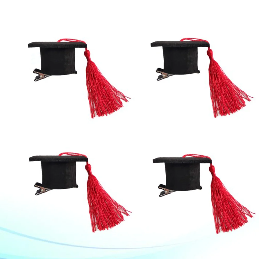 Faixa de cabeça infantil com borla, chapéu de formatura, toppers de garrafa, decorações, clipe de médico