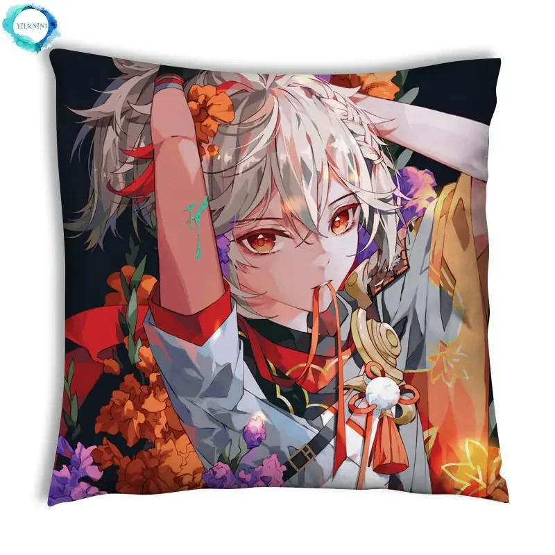 Genshin Impact Noelle Anime Pillowcase for Pillows Kawaii Aether Throw Pillow Cover Decorative Pillow for Bed Aesthetic 45x45 cm