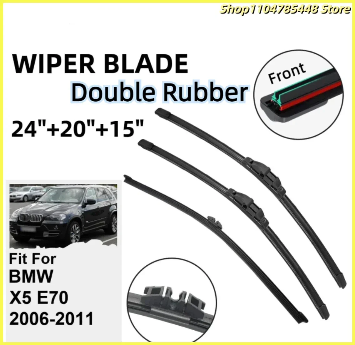 

Double Rubber Car Wiper Blades for BMW X5 E70 2006-2011 Windshield Wipers Rubber Car Accessories 2006 2007 2008 2009 2010 2011