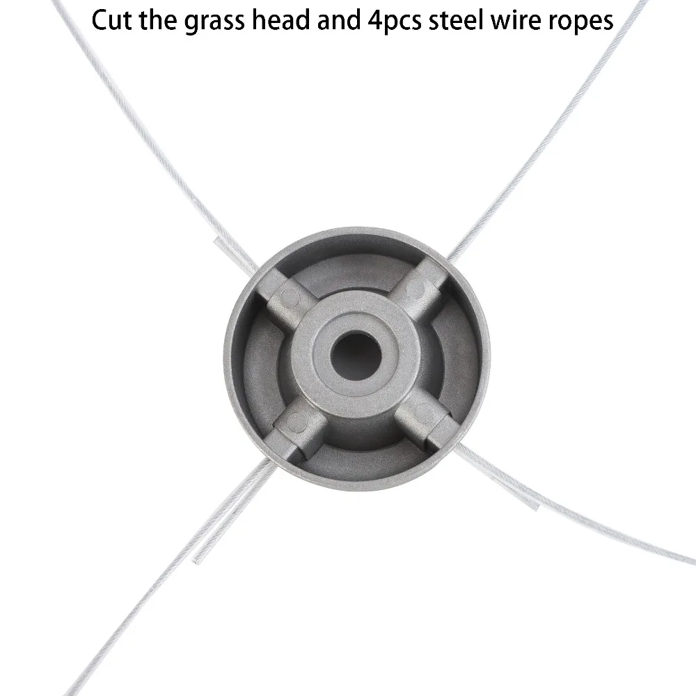Nylon Steel Line Universal Lawn Mower Head Aluminum Alloy Base Efficient Grass Trimming Aluminum Alloy Head Through Hole Design