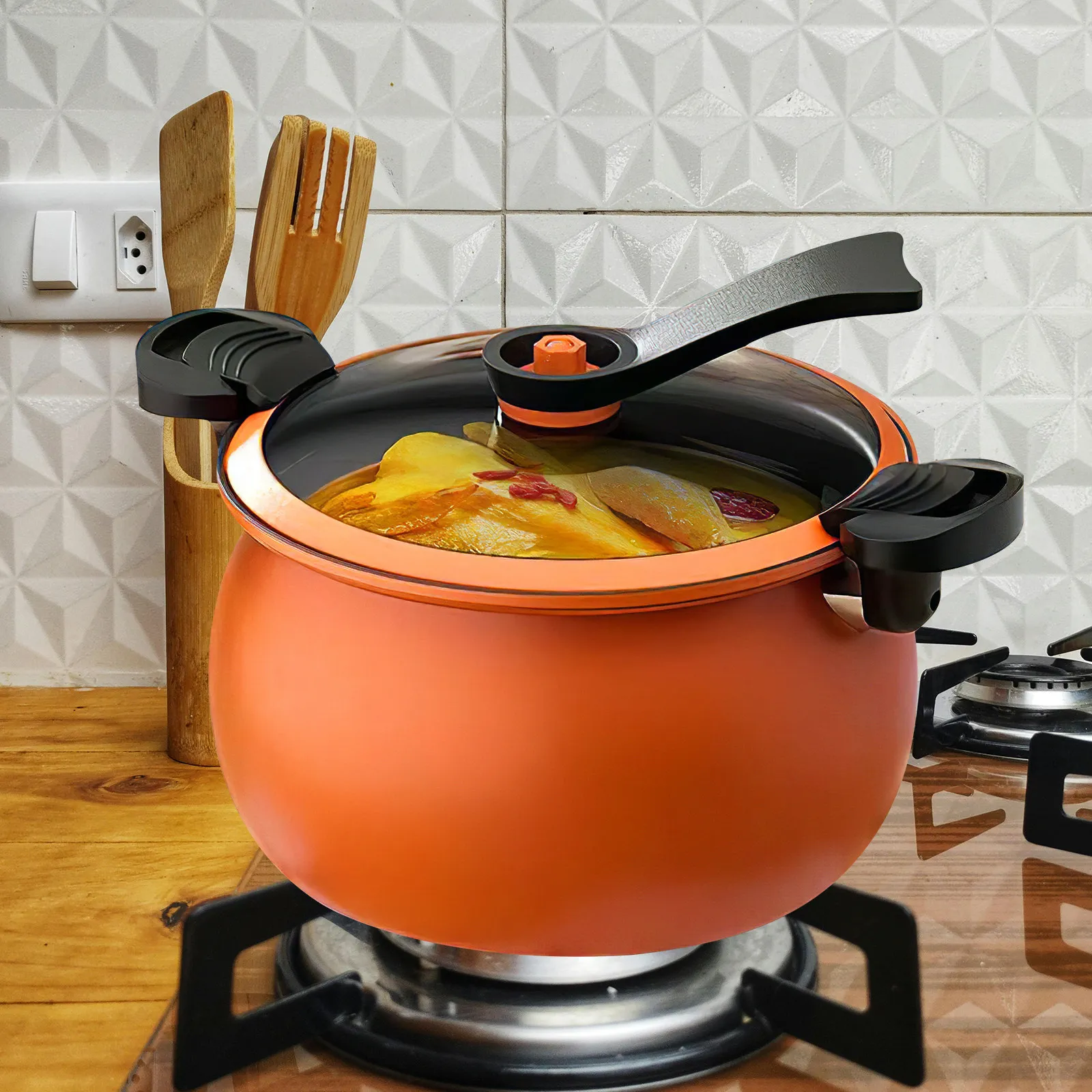 2Pcs Micro Pressure Cooker Side Handles Detachable Replacement Pot Handles Bakelite Pan Handle Accessories Pot Handle with Screw
