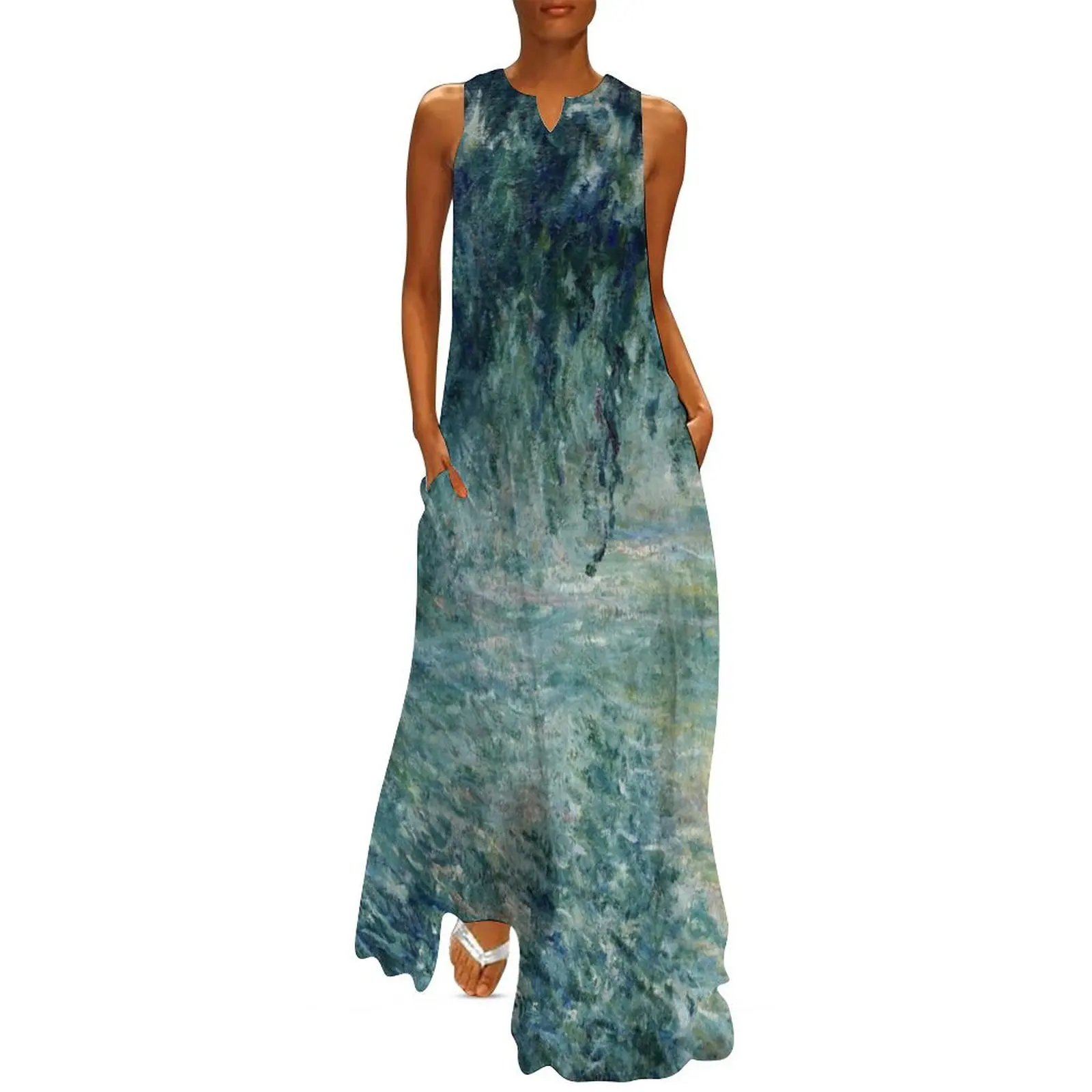 

Monet Morning on the Seine Fine Art Long Dress women's dresses luxury women party dresses Dress