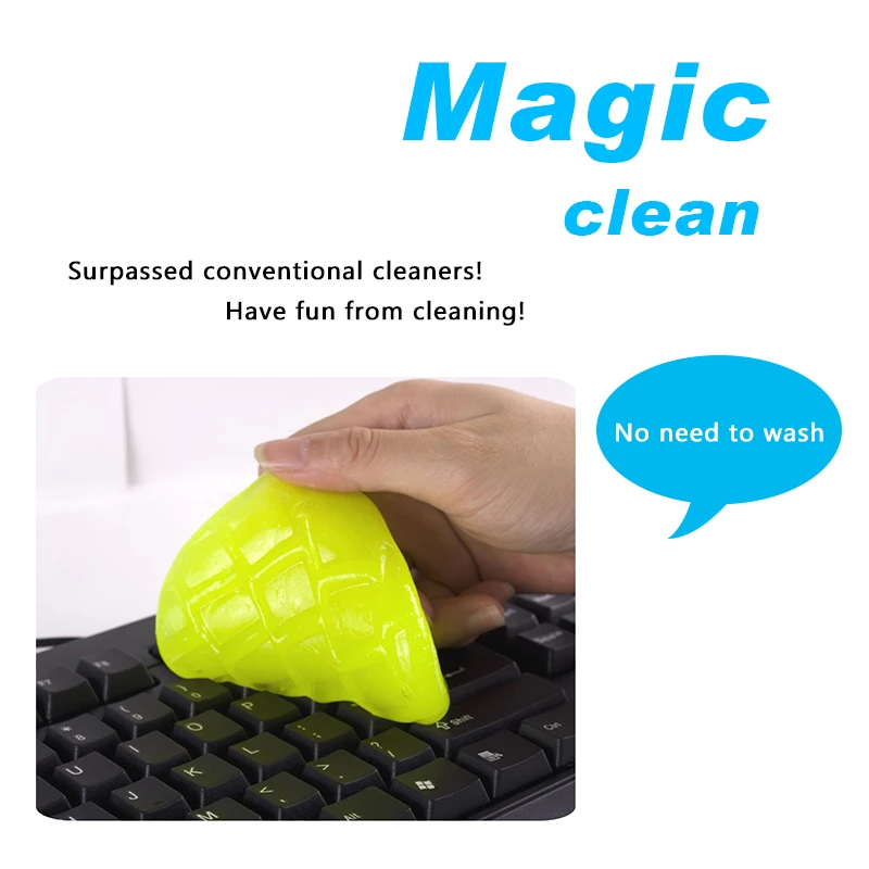 2 Gói Màu Xanh + Vàng Bàn Phím Bụi Làm Sạch Gel Vinyl Kỷ Lục Làm Sạch Putty Đối Với Xe Dash Bàn Phím Cleaner Gel
