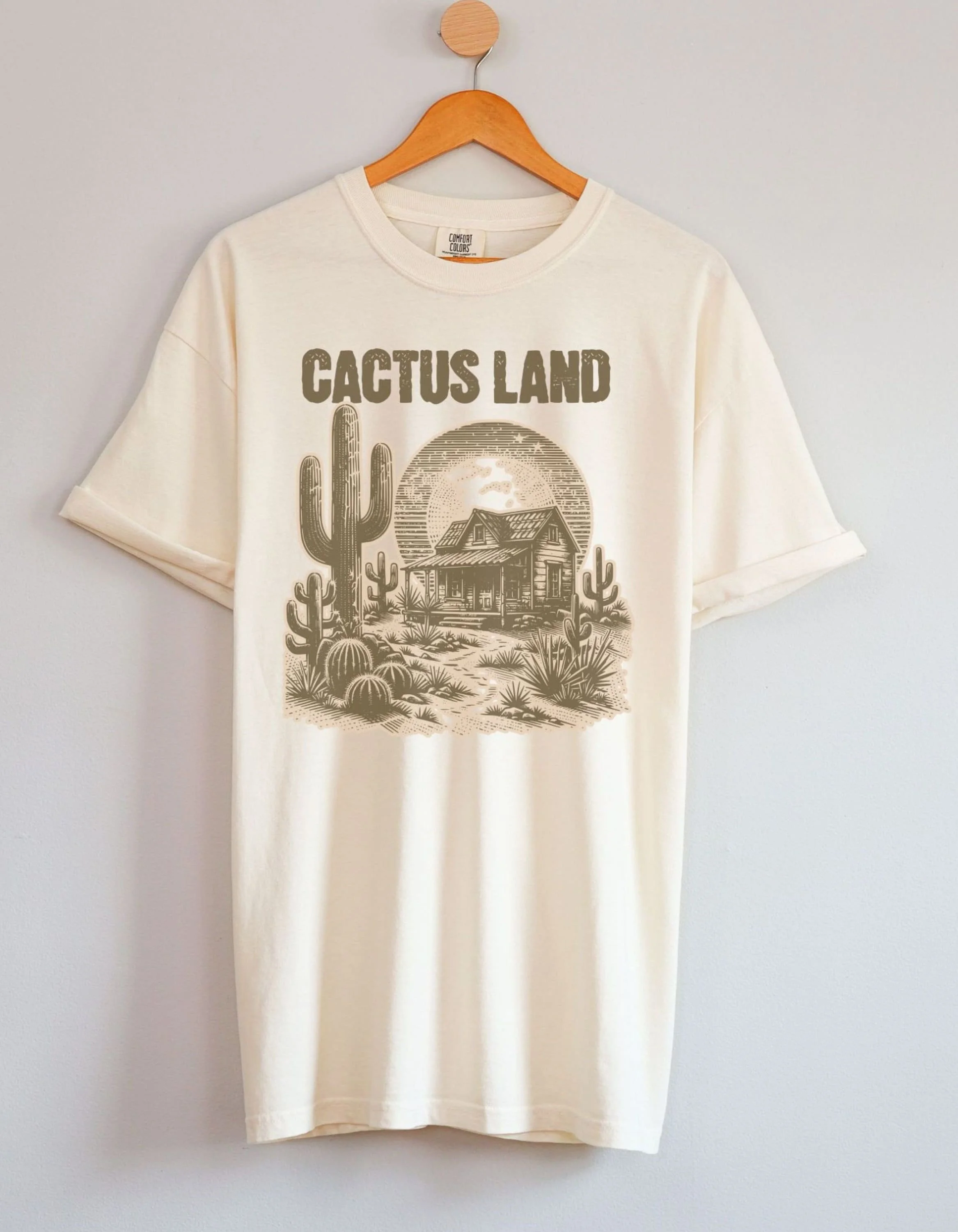 Cactus T Shirt Land Western Grunge Streetwear Clothing Oversized For Men And Women