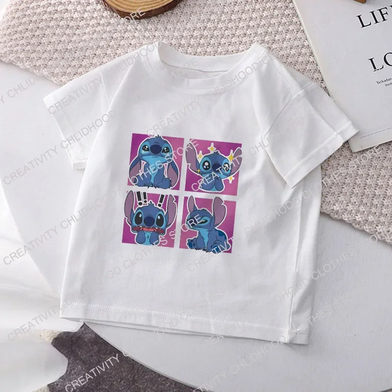 Disney T-shirt anak-anak untuk anak perempuan pakaian Daisy Minnie Mickey Kawaii kaus kartun musim panas kasual anak laki-laki atasan lengan pendek