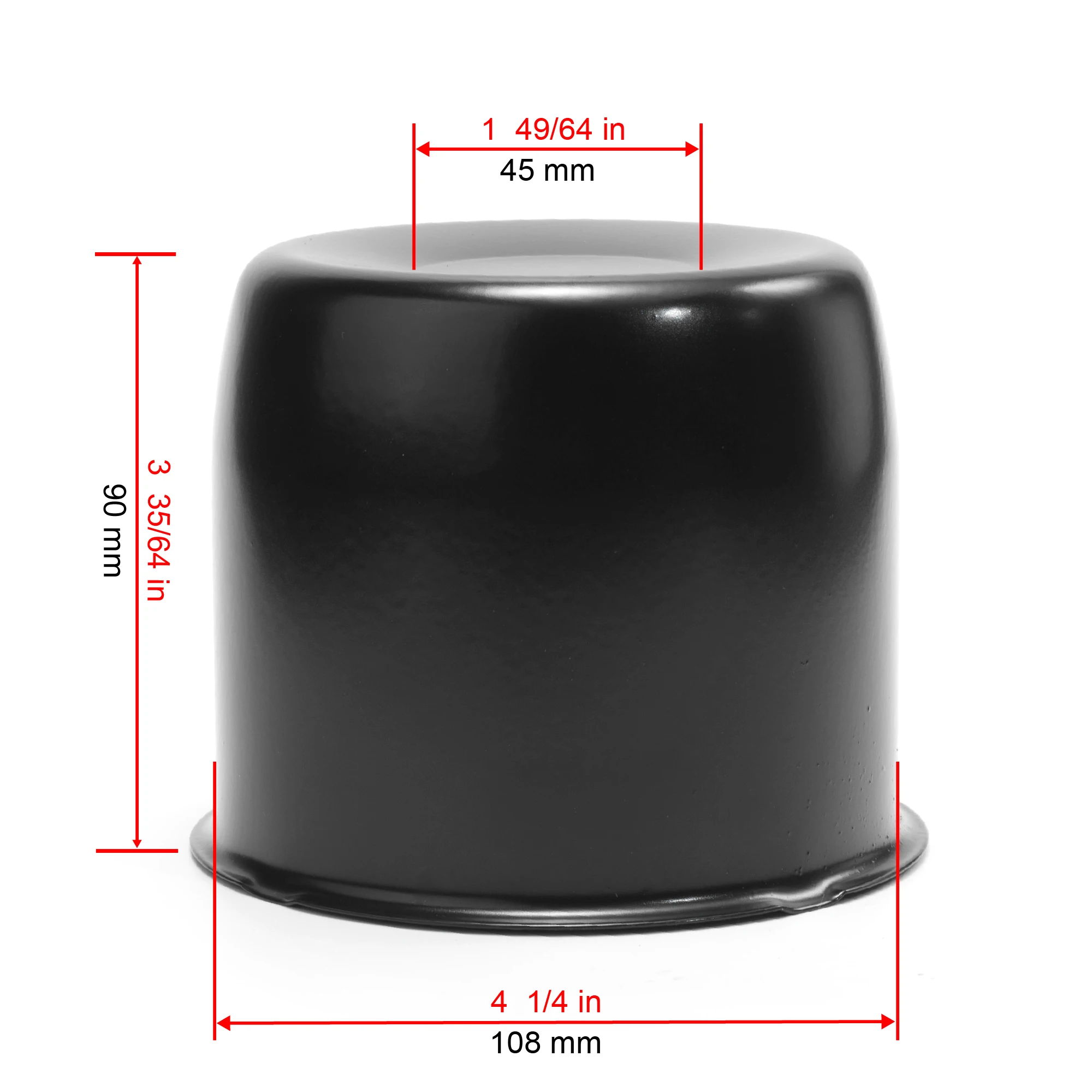 4.25in 108mm Wheel Center Cap For Push ThroughTrailer/Truck Rims Bore 3.66in Hub Cover Tall Carbon Steel Refit Accessories Black