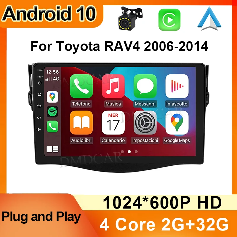 

Android 10 Car Radio For Toyota RAV4 Rav 4 2005 - 2013 Touch Video Multimedia Player Stereo Head Unit GPS Navigation 2 Din 4G