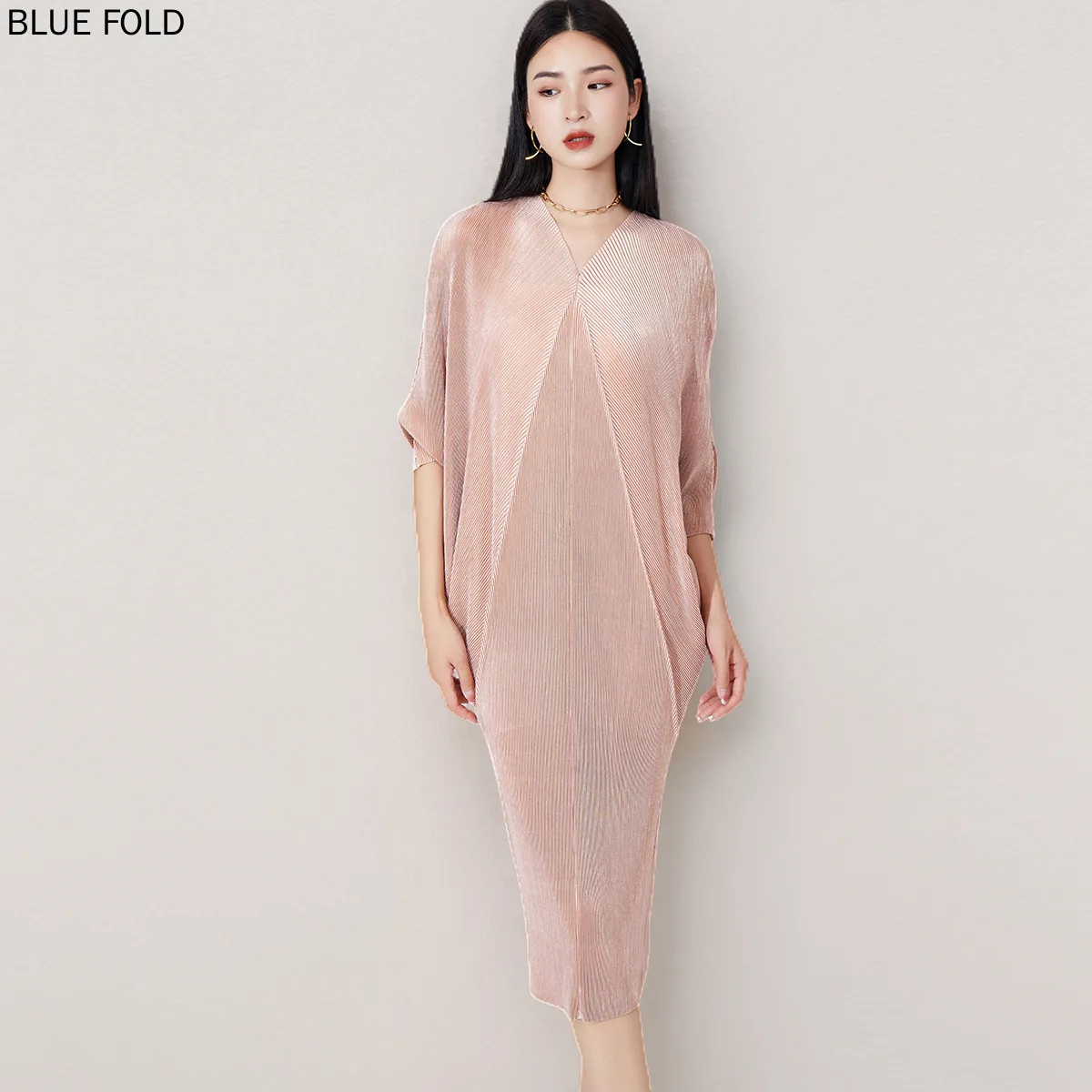 

Women's Summer High-end Wear Clothes Dress Female Temperament Irregular Loose Large Size Miyake Elegant PLEATS Vestido Robe