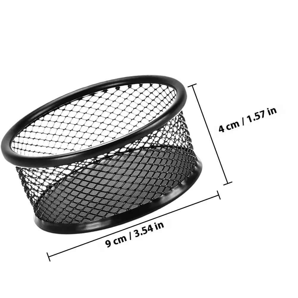 3Pcs Desktop Clip Storage Rack Mesh Paper Clip Dispenser Iron Organizer for Home Office Black Paper Clips Holder