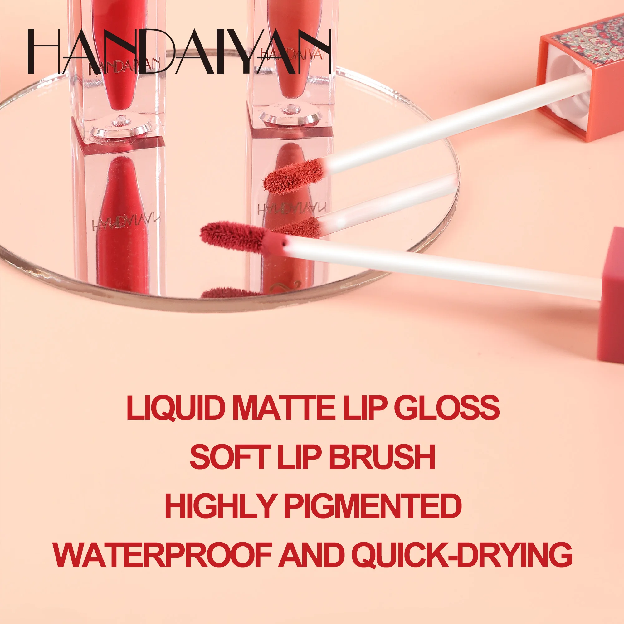 HANDAIYAN Anifer-Velvet Matte Liquid Lipstick, Long-Lasting Makeup, Waterproof Wear, Instant Shine, Non-Stick Cup, Lip Gloss