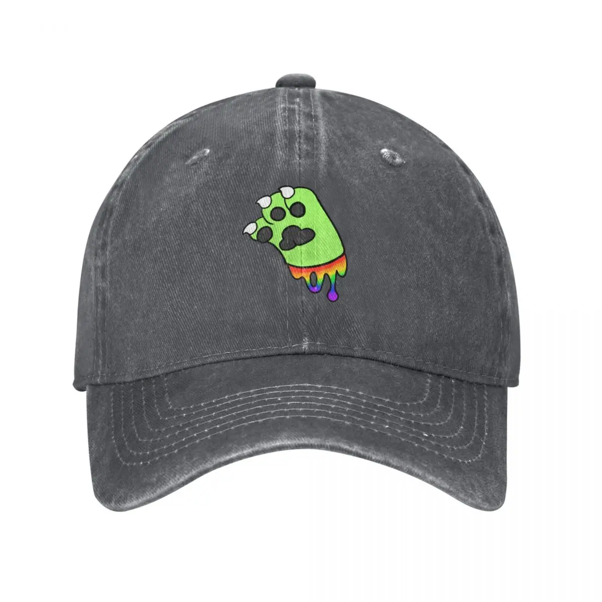 Green Paw With Rainbow Goo Baseball Cap Snapback Cap Anime Uv Protection Solar Hat Custom Cap Baseball For Men Women's