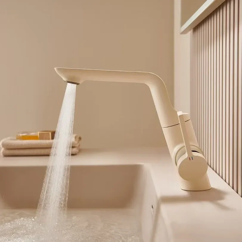 دوران 360 درجة، صنبور الحوض، مغسلة الحمام، ساخنة وباردة، نحاس، صنبور الحمام المزدوج المخرج #3