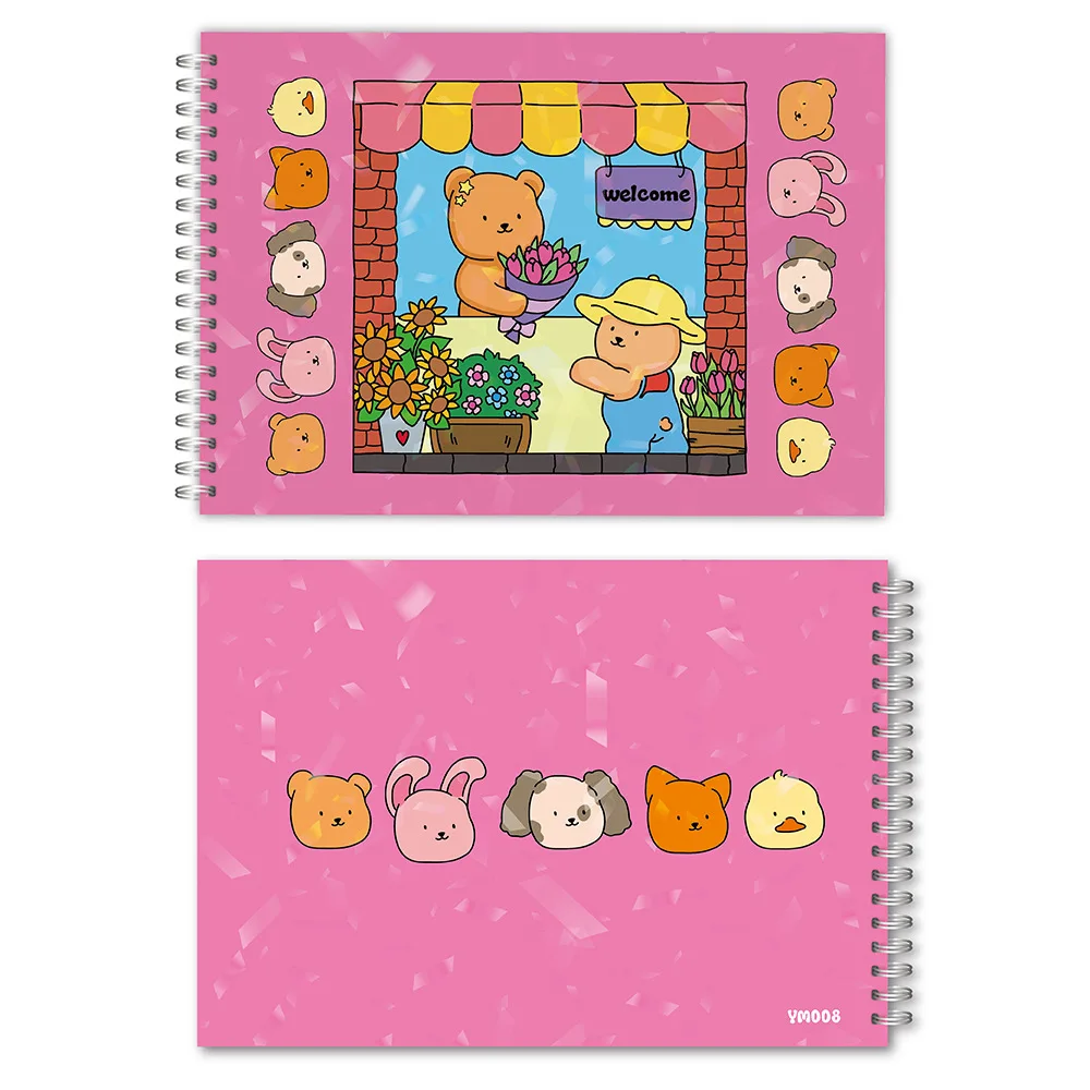 Adorable Bear Coloring Book Set for Kids: 50 Sheets with Stickers, Sparkling Glitter & Spiral Binding, Perfect Creative Gift view 5