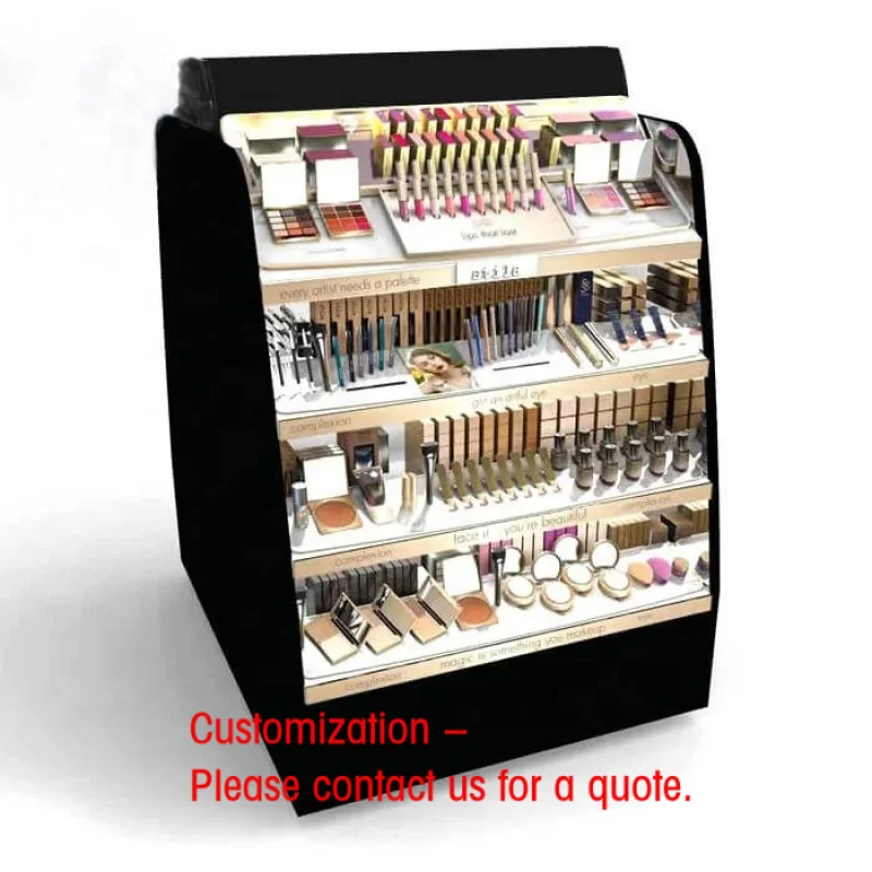 Expositor de pie personalizado para productos de belleza, mostrador de exhibición para tienda de cosméticos, góndola, expositor de maquillaje.
