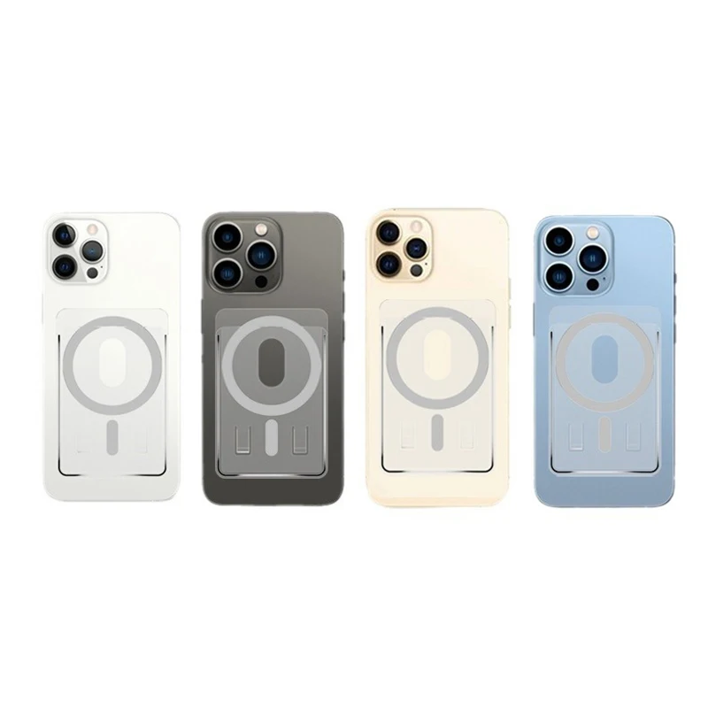 

For Magsafe Wallet Magnetic Transparent Case For iPhone 15 Pro Max 14 13 12 Strong Adsorption Magnet Fold Stand Slot Card Holder