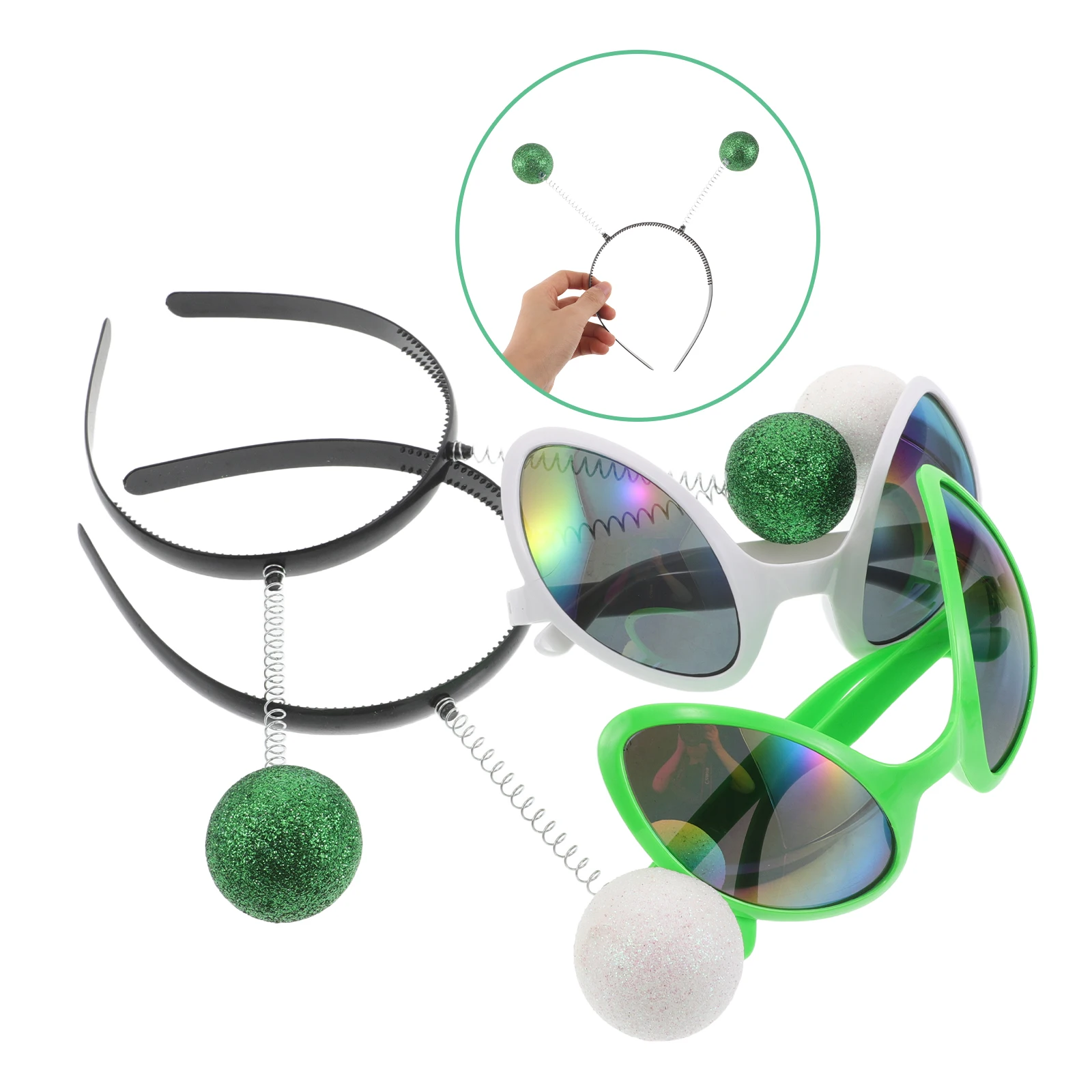 

Hoop Headband Flash Space Theme Party Favors Glitter Antenna Boppers Carnival Eyewear Metal
