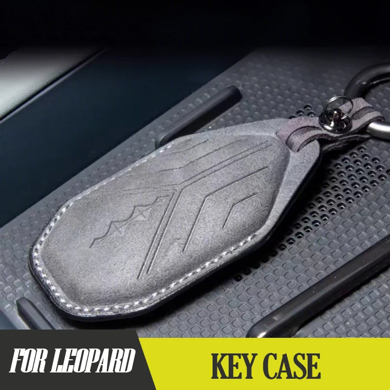 For Formula Leopard 5 Formula Leopard 8 Nappa Leather Suede Keychain 3D Protective Multi Color Creative Car Accessories