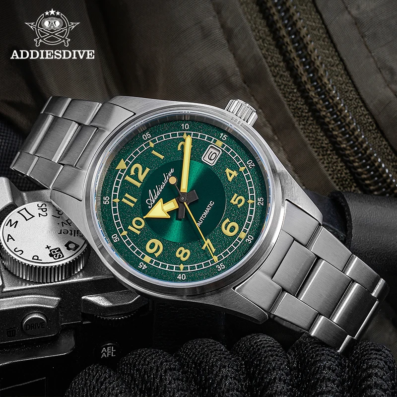 ADDIESDIVE ผู้ชายนาฬิกาอัตโนมัติ NH35A กระจกแซฟไฟร์ C3 ซุปเปอร์ลูมินัส 200M กันน้ำดำน้ำนาฬิกาข้อมือผู้ชายย้อนยุคนาฬิกา