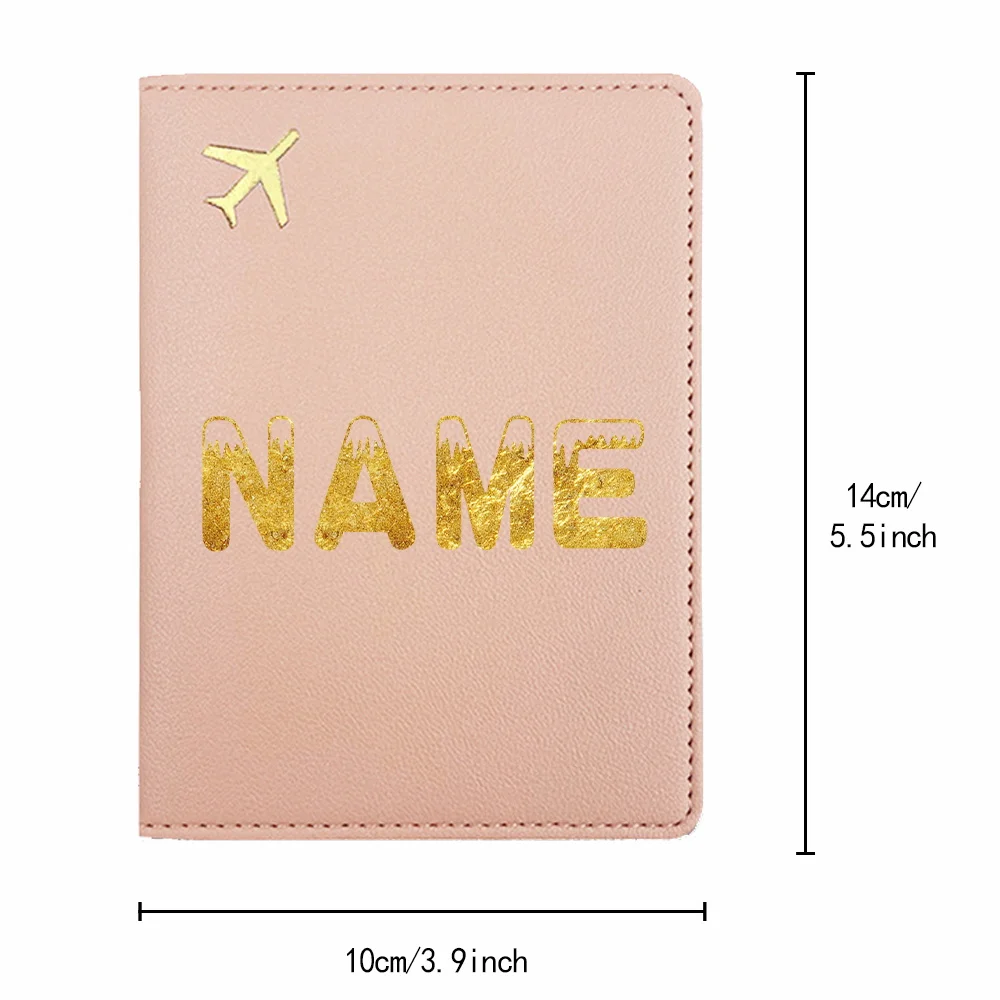 Customized Name Portable PU Passport Cover Pocket Passport Holder Organizer Book Name Card Travel Protective Case RFID Blocking