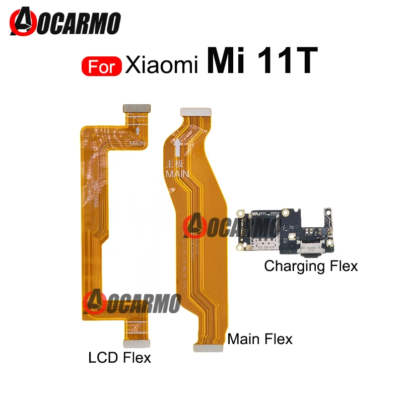 Main Motherboard Connection LCD Flex Cable Charging Dock Charger Port With Sim Reader For Xiaomi 11T / 11T Pro