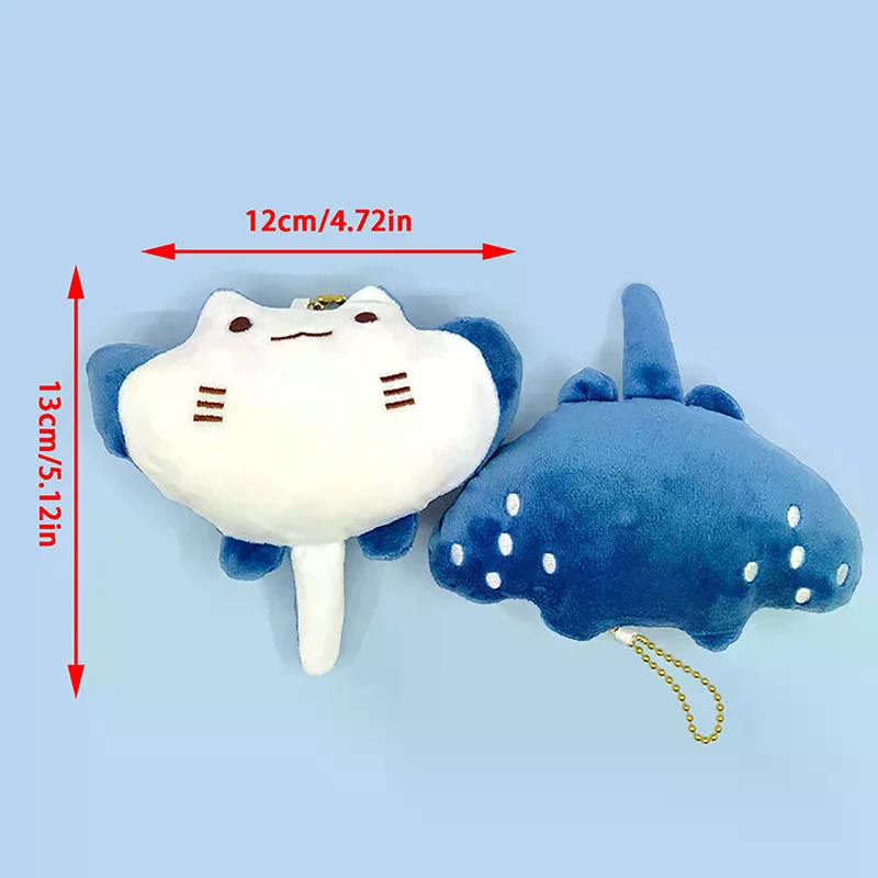 1pc Cartoon Doll Toy Marine Animal Devil Rays Plush Ornament Stuffed Manta Ray Keychain Pendant Kids Girls Gifts - view 4