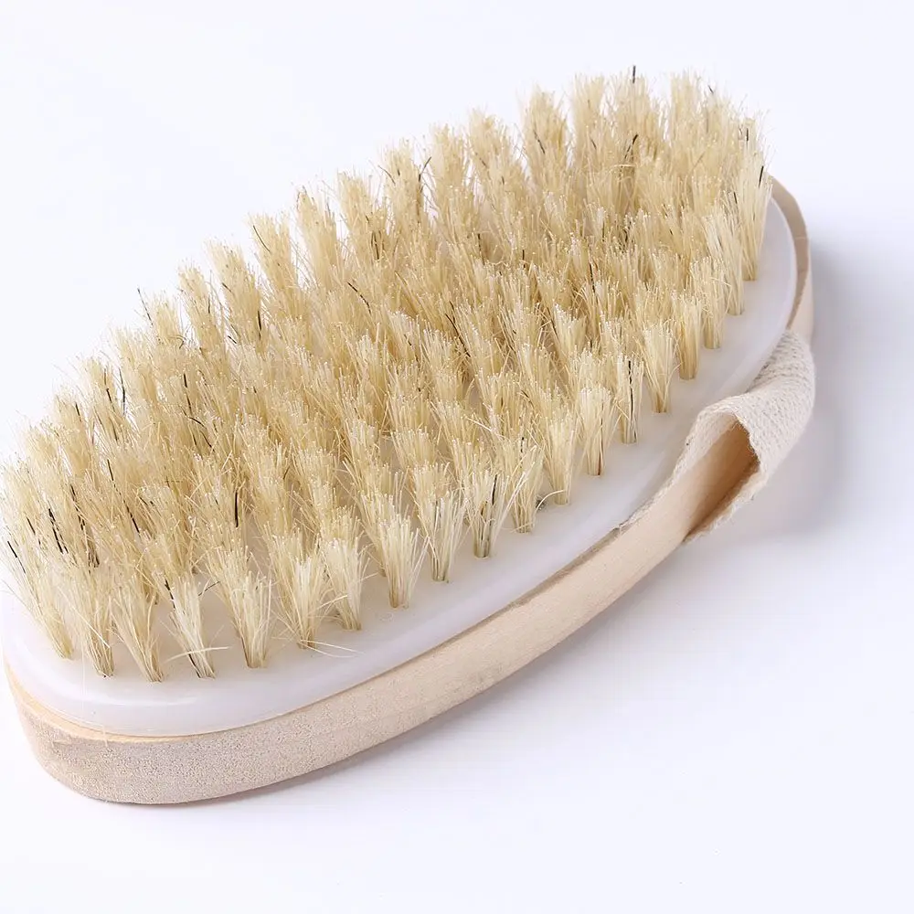 Body Natural Bristle Dry Skin Exfoliation Brush Massager Bath Shower Scrubber