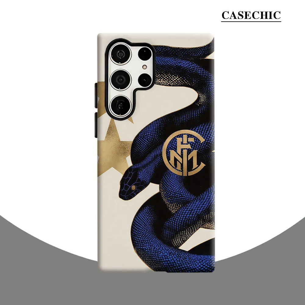 Funda I-Inter M-Milan 117th para Samsung Galaxy S26 S25 Ultra S24 S23 Ultra Plus, a prueba de golpes, doble capa, cubierta trasera resistente