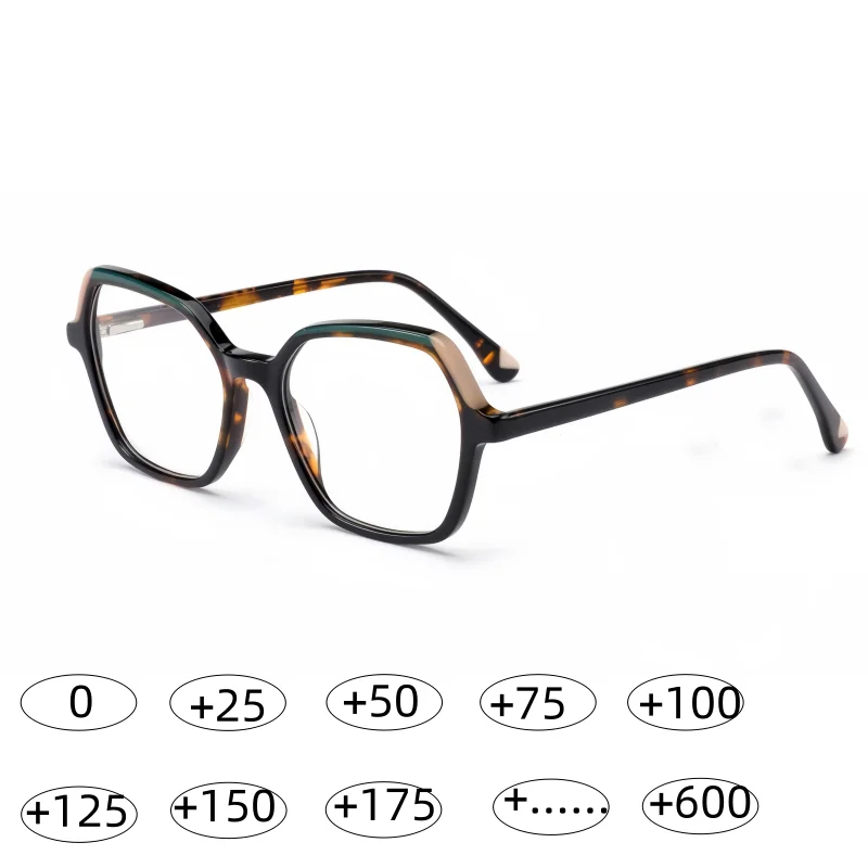 Handmade Acetate Reading Glasses Men Vintage Prescription Glasses Frame Brand Myopia Eyewear