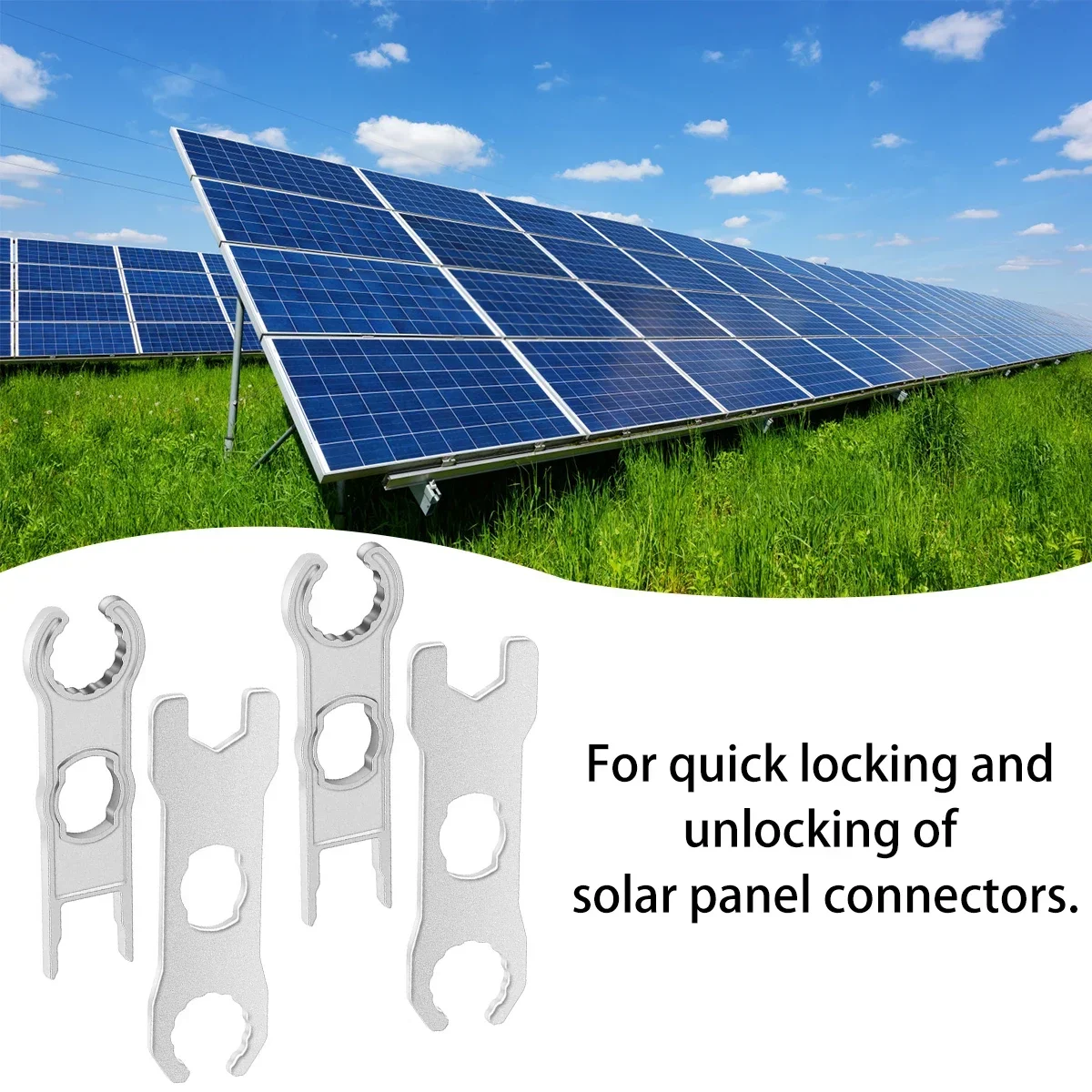 2 Pairs Solar Connector Wrench Aluminum Alloy Portable Solar Connector Spanner Solar Panel Cable Assembly and Disassembly Tool