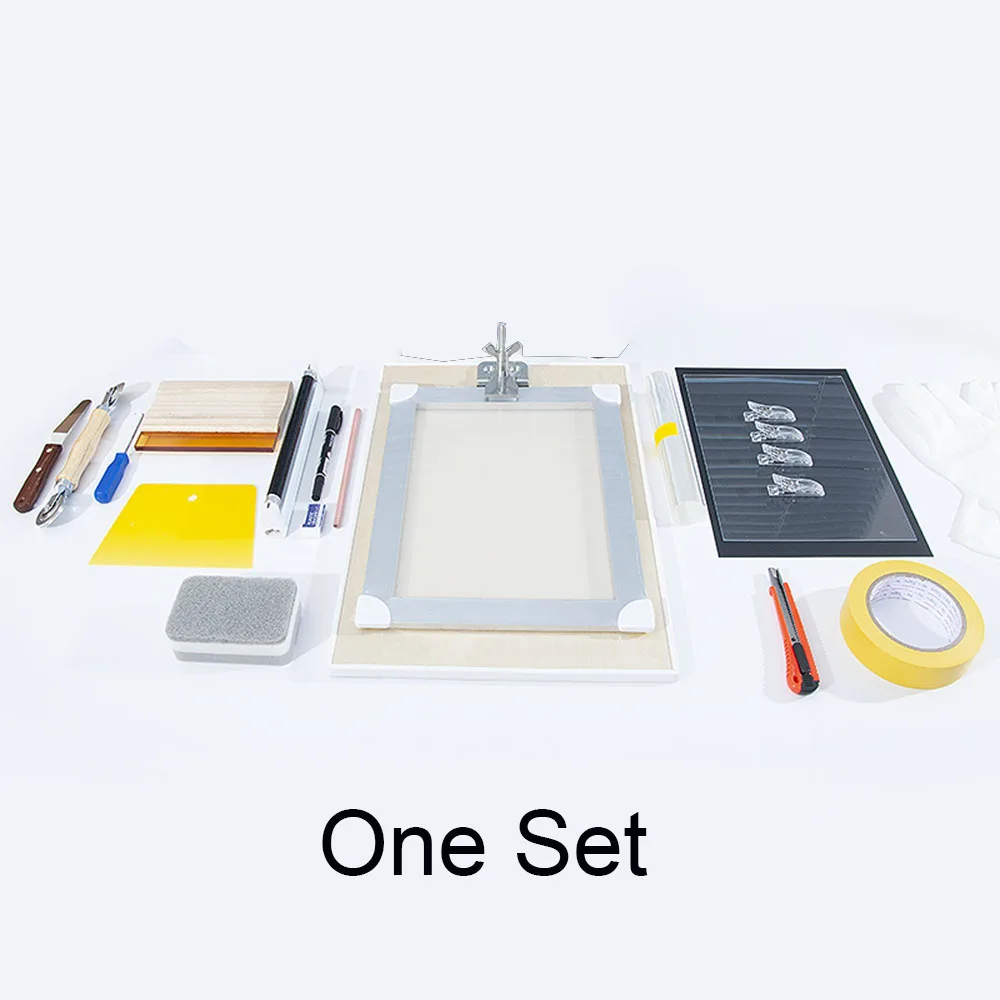 

One Set DIY Screen Printing Tool for T-shirt Canvas Wrapped Silk Plate Painting Creation