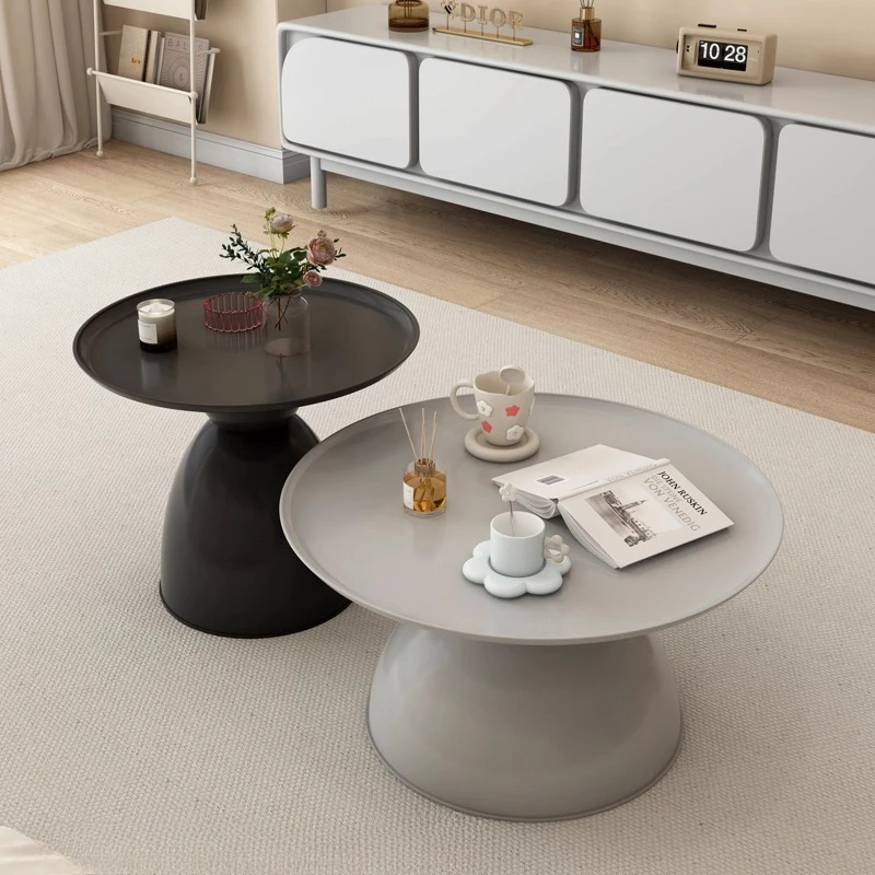 

Modern Round Side Table Minimalist End Table for Living Room Sofa Creative Iron Tea Tables Designer Coffee Desk with Storage