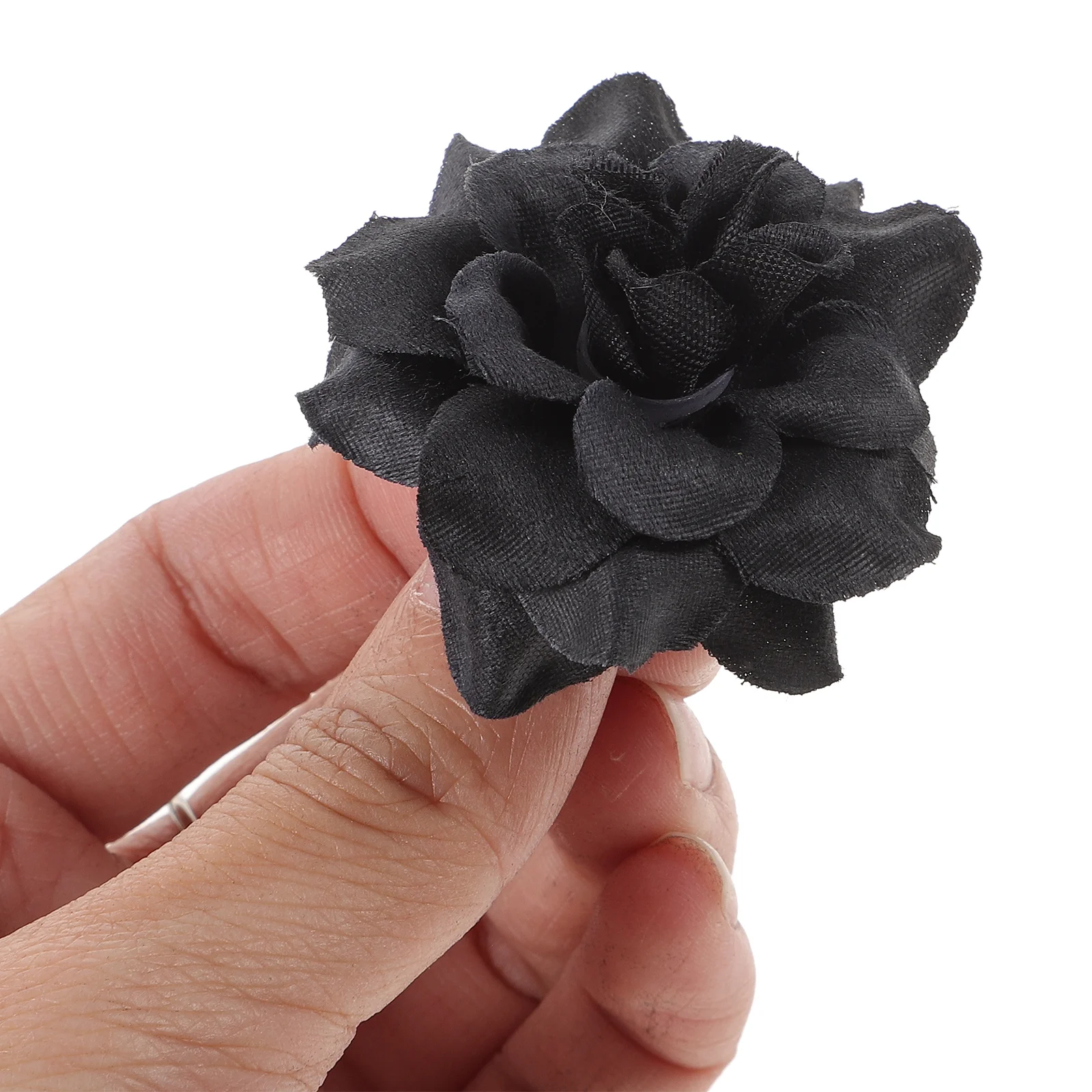 50 Pcs Heads Pink Ornaments Wedding Decorative Rose Applique Black Marigold Flower for Bride Garland