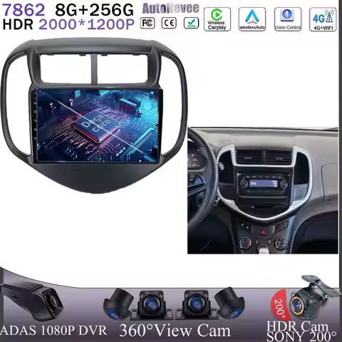 For Chevy Chevrolet AVEO Sonic 2017 - 2021 Android 13 Video CPU 5G WIFI QLED Screen DVD GPS Carplay BT 2din Multimedia Player