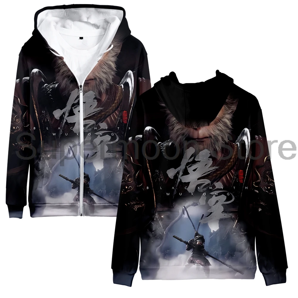 Black Myth Wukong Hoodie 2024 Hot Game Zipper Sweatshirts Long Sleeve Streetwear Women Men 3D Harajuku Clothes