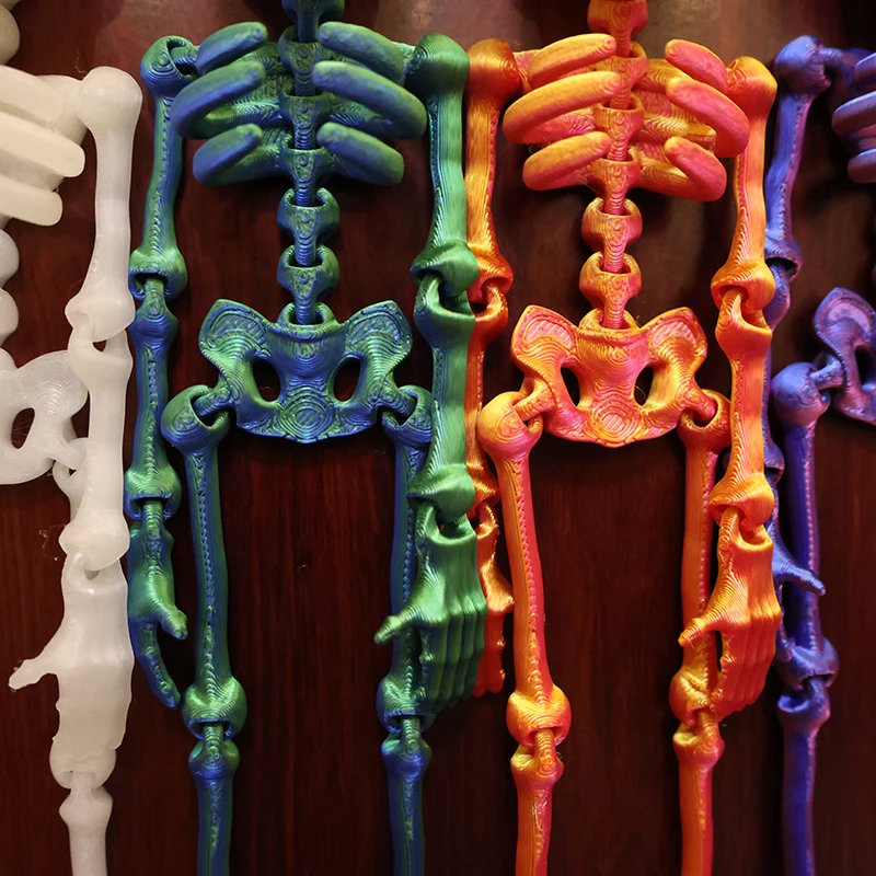 1 Stück 3D-Druck Simulierter Gotischer Schädel mit Beweglichen Gelenken, Ornament für Küche, Heim-Deko, Schreibtisch, Tier-Kühlschrank-Deko-Magnet