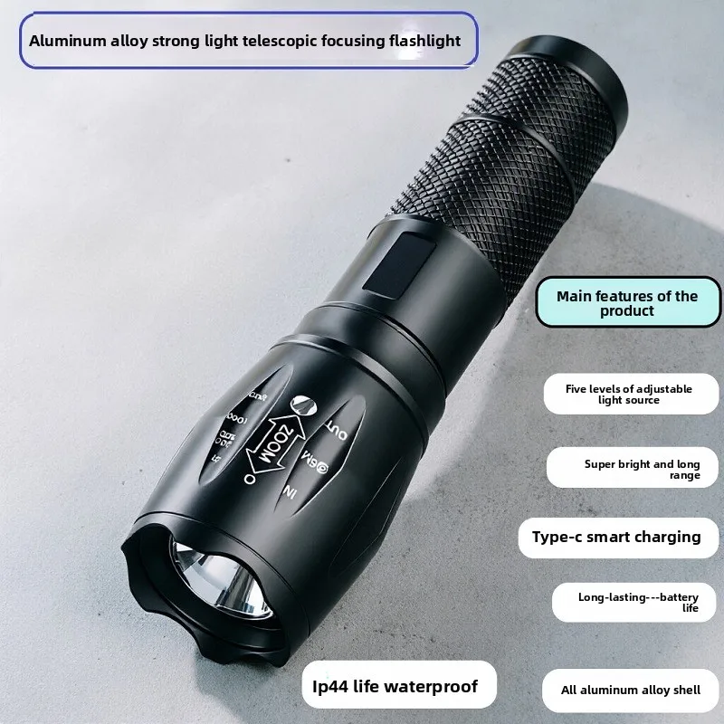 Aluminum Alloy Portable Torch, Mini Design with Zoom Function for Daily & Outdoor Use