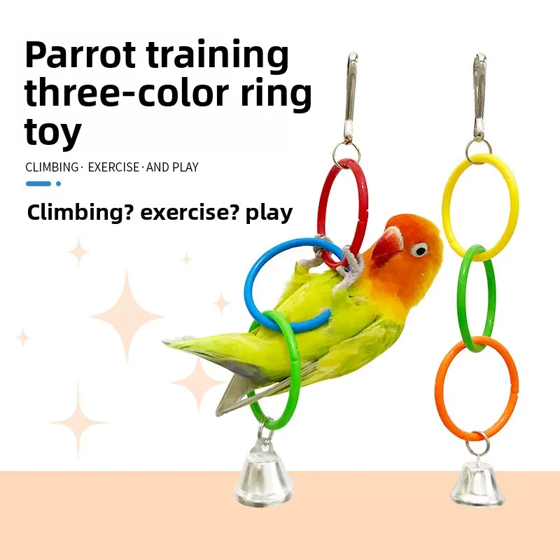 

Parrot Three-color Ring Bird Cage Accessories Climbing DIY Ring Frame Five-color Ring Grinder Gnawing Pet Supplies Bird Toys