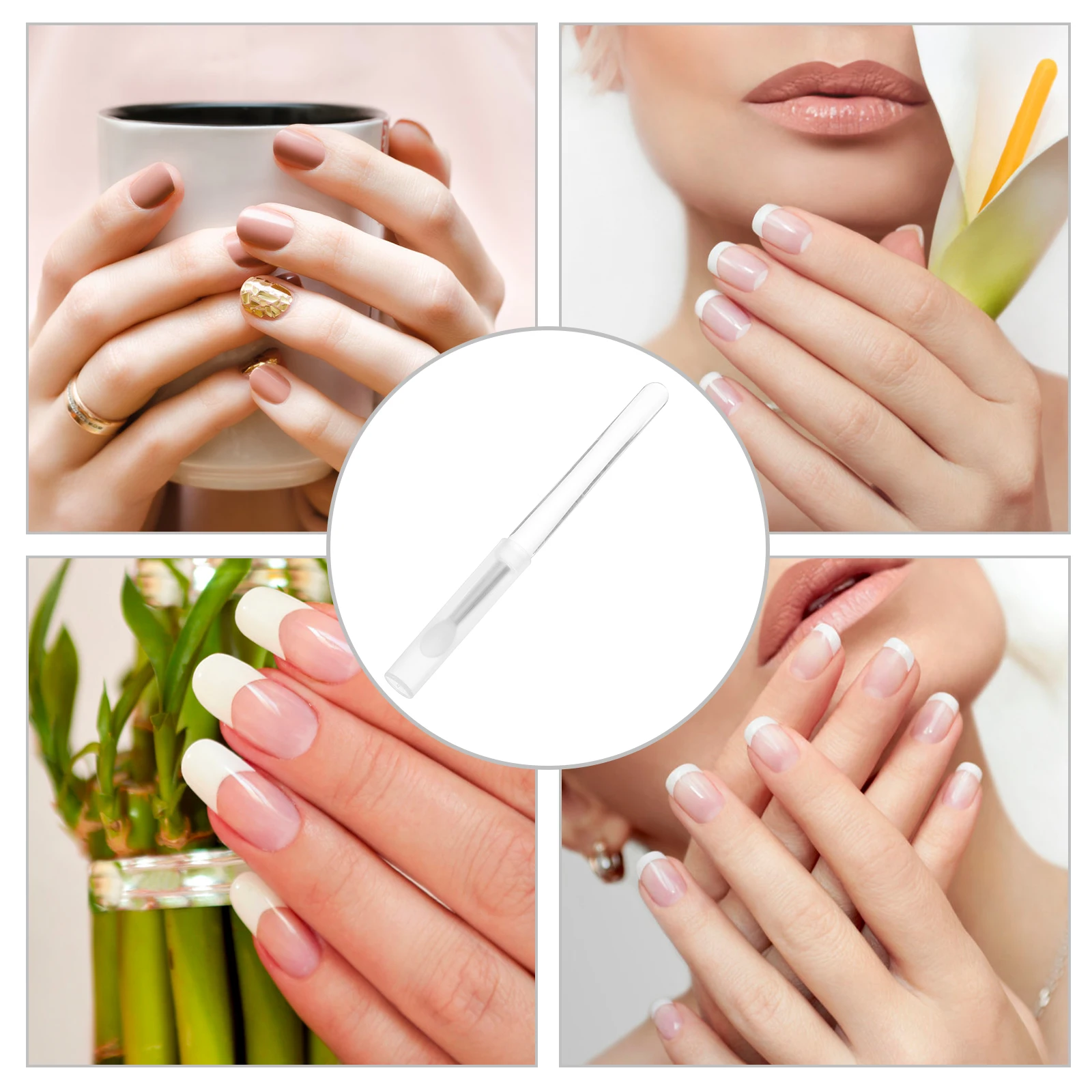 20 قطعة قابلة لإعادة الاستخدام سيليكون مسمار مسحوق أداة لينة شفافة قضيب العصي لمسمار الفن الكروم بريق الصباغ تطبيق #2