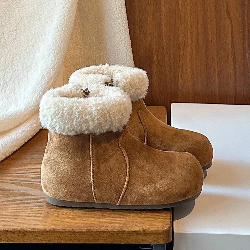 أحذية الفتيات القطنية 2025 شتاء جديد دافئ النمط البريطاني أحذية أطفال بسيطة متعددة الاستخدامات أحذية الأطفال 23-36 #3