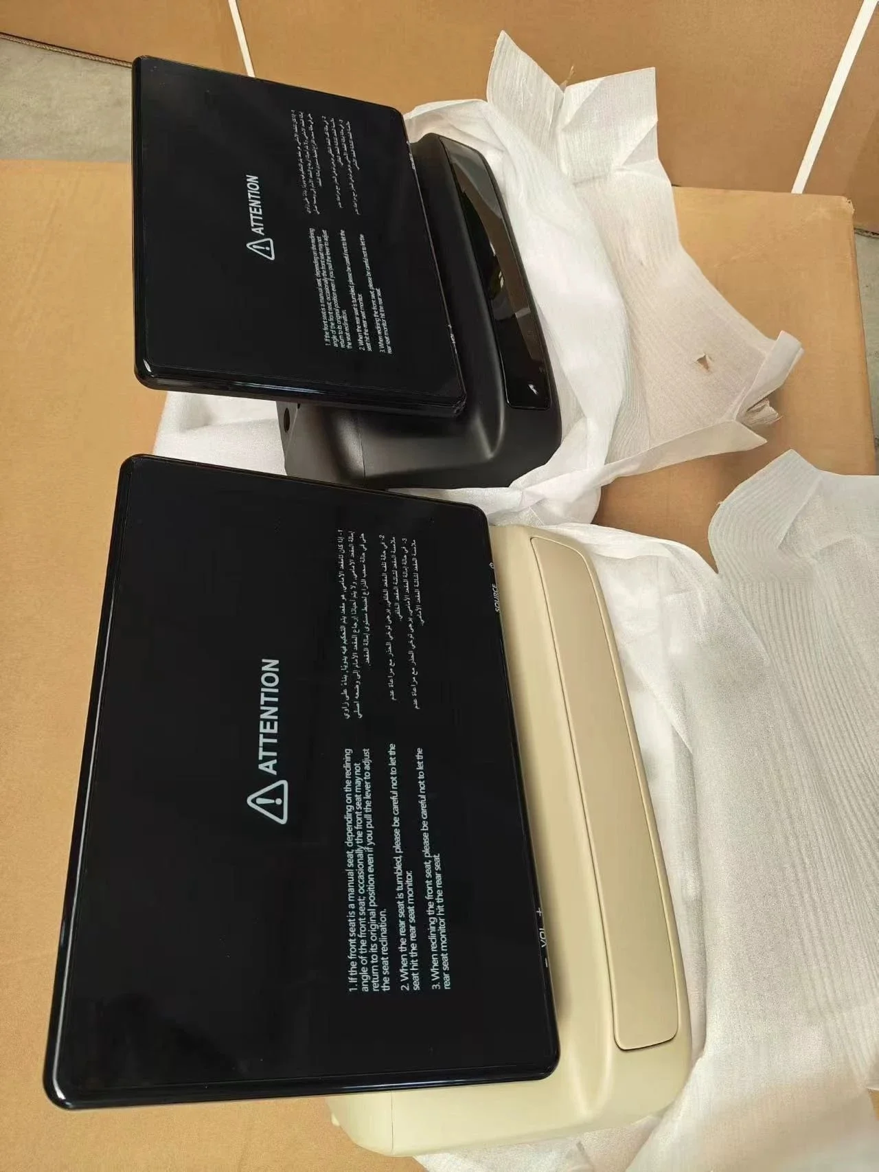 A pair of rear seat entertainment displays are compatible with Toyota Land Cruiser LC300, Lexus LX600 and LX700