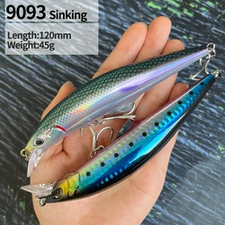 45g 120mm Sinking Minnow Fishing Lures Long Cast Freshwater Stream Artificial Hard Bait for Bass Trout Pike Pesca Equipment