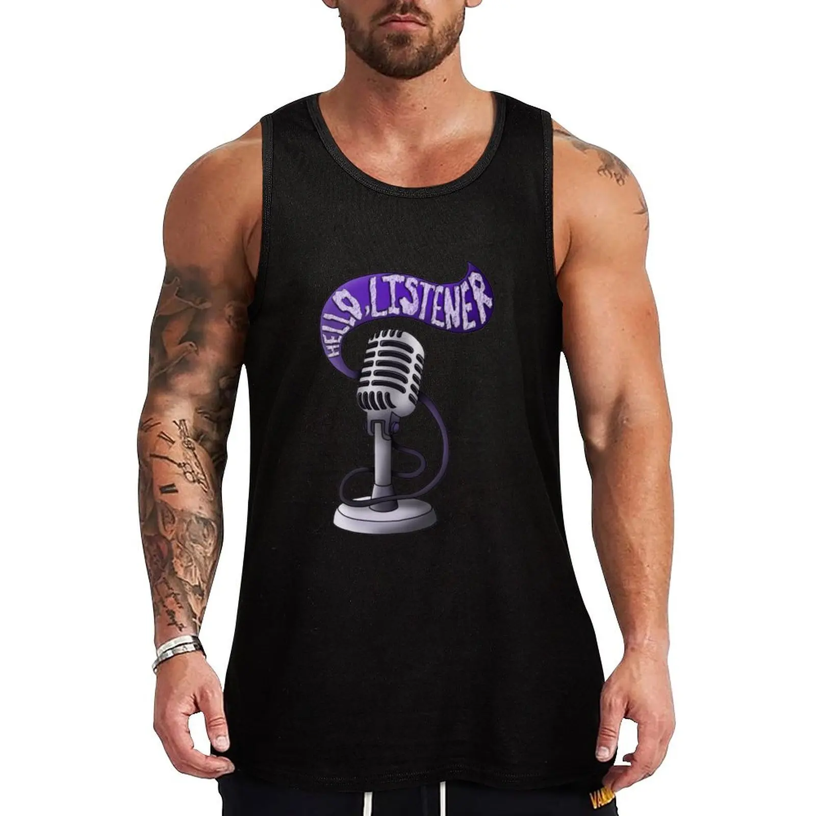 Microphone Static Essential Tank Top Clothing sleeveless sleeveless shirt man Sports shirt man