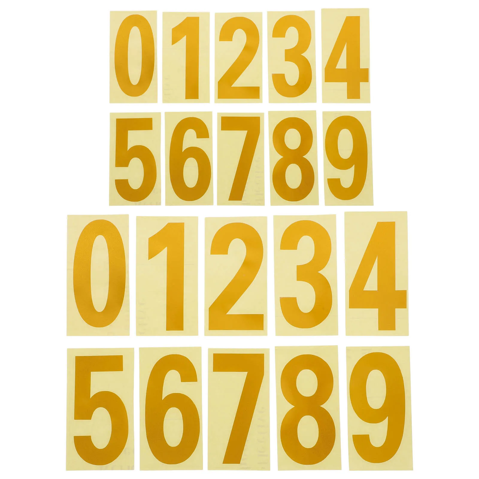 

5 Sets 3x3 4x2 0-9 Reflective Numbers Stickers Waterproof Mailbox Vinyl Decals Golden Easy Self Adhesive Outdoor Address Garbage