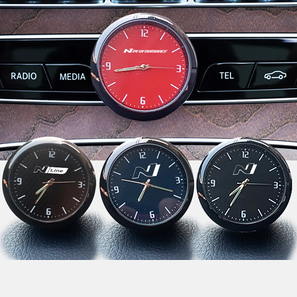 Car Quartz Decoration Clock Auto Dashboard Watch For Hyundai N line N Performance Nexo Palisade Porter SantaFe  i30N i45 i800