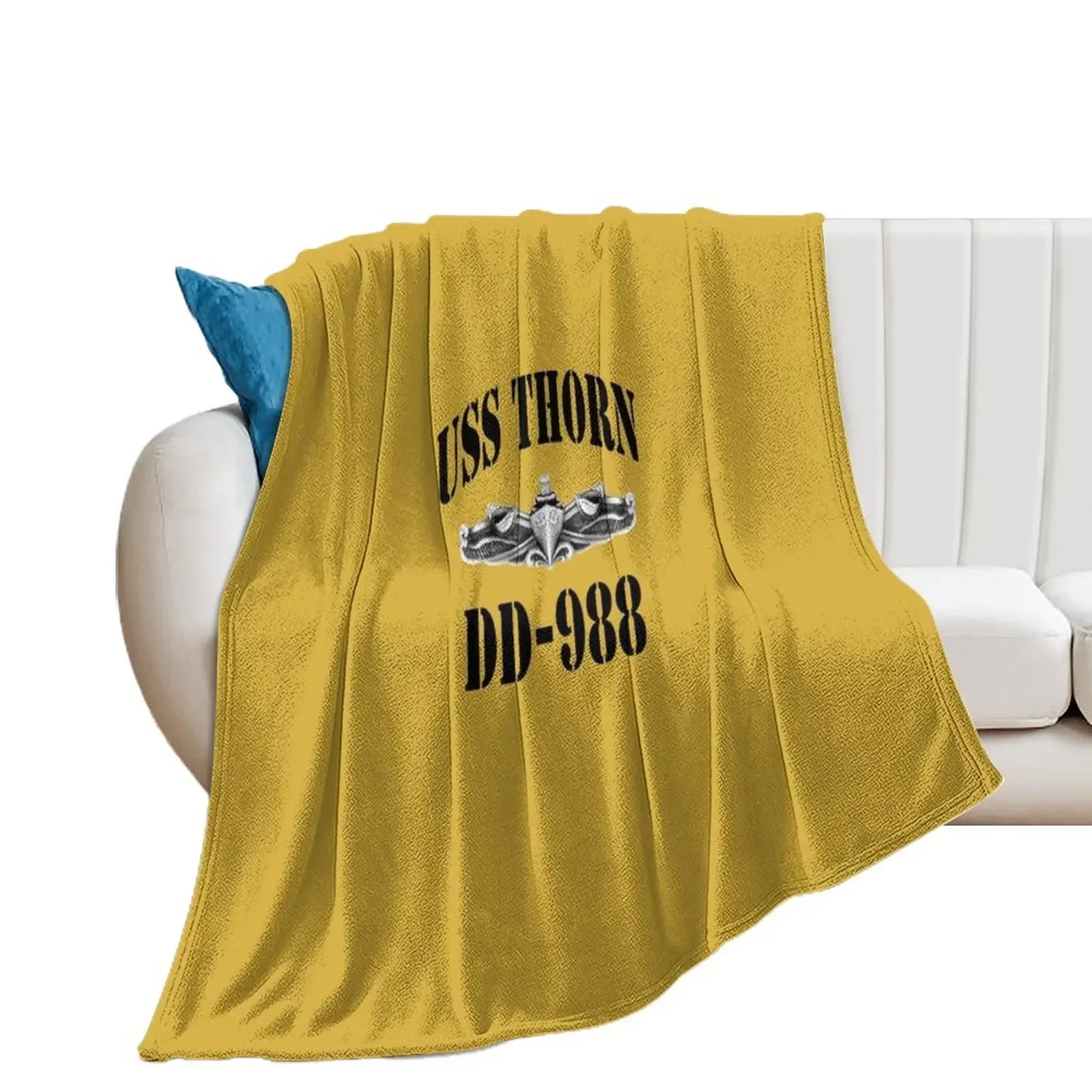 

USS THORN (DD-988) SHIP'S STORE Throw Blanket Decoratives blankets ands Furrys Blankets