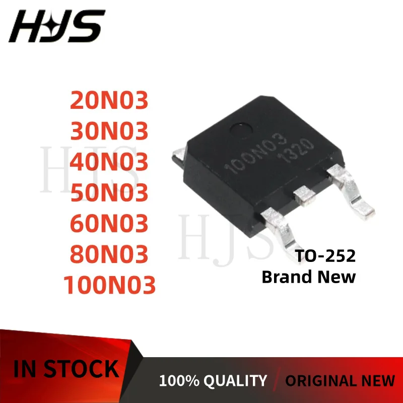10Pcs Brand New 20N03 30N03 40N03 50N03 60N03 80N03 100N03 TO-252 MOSFET Field effect transistor