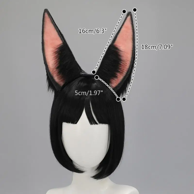 39BC Cosplay Cartoon Anime Character Ears Hair Hoop Woman Makeup Headband for Easter Halloween Cosplay Hair Accessories
