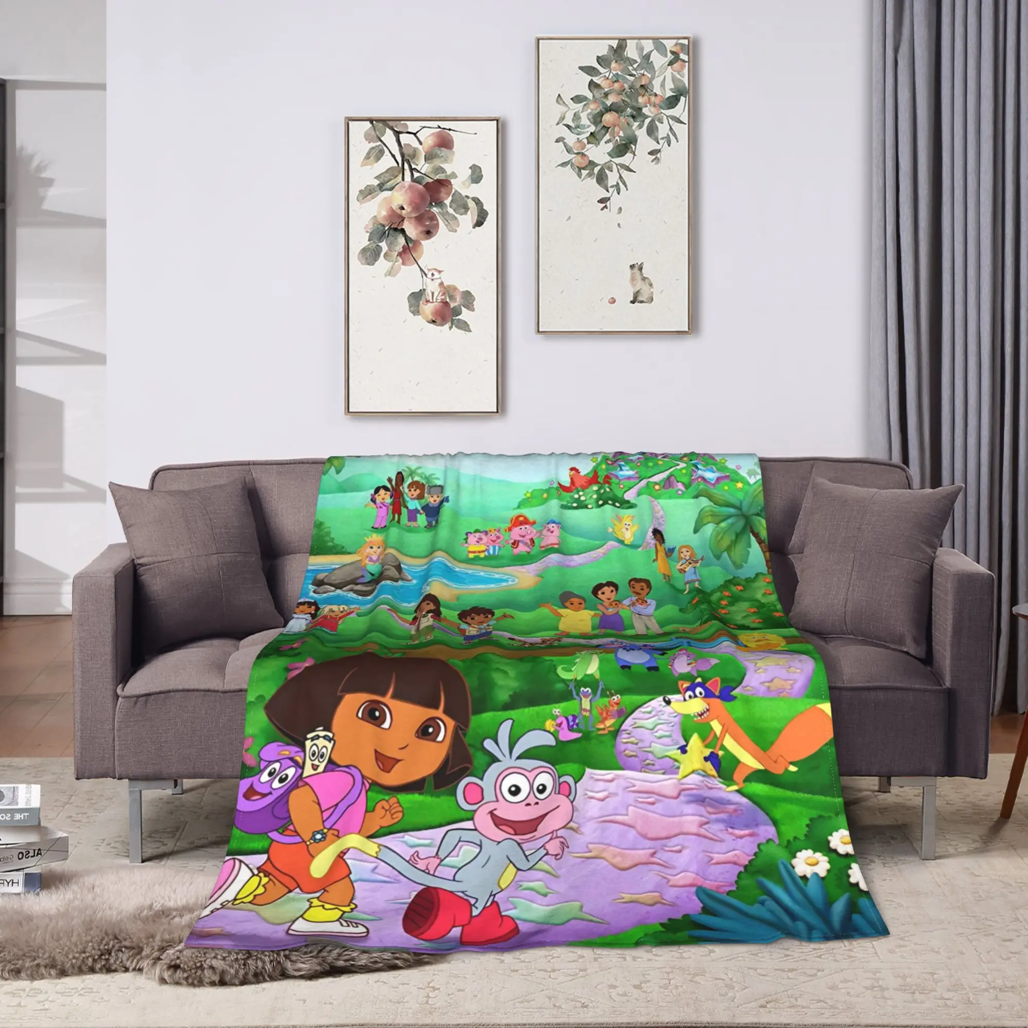 بطانيات دورا ذا إكسبلورر عالية الجودة، فراش ناعم ودافئ يلقي الشتاء والسفر والمكتب والأريكة والسرير المفرش المضحك #2